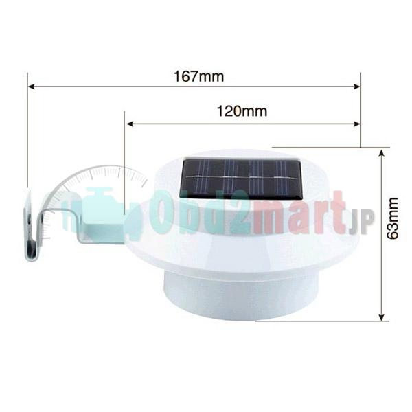 Solar Powered 3Led Lawn Fence Gutter Light Outdoor Garden Yard Wall Pathway Lamp 4pc/lot