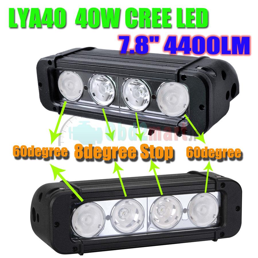 40W CREE Led light bar FLOOD light SPOT light WORK light 12V-24V 6000K