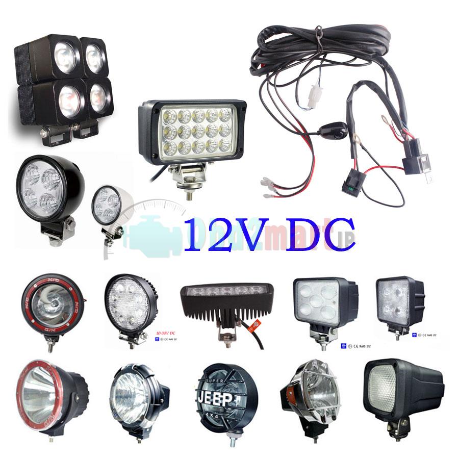 Spot/Flood LED/HID Work Driving light Wiring Loom Harness 12V 40A Switch Relay Driving Light off road spotlights JEEP SU