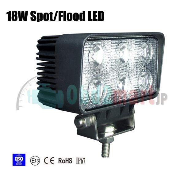18W Spot/Flood LED Work Light OffRoad Jeep Boat Truck IP67 12V 24V