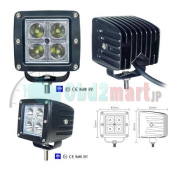 12W スポット/Flood LED Work Light OffRoad Jeep Boat Truck IP67 12V 24V