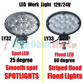 36W Spot/Flood LED Work Light OffRoad Jeep Boat Truck IP67 12V 24V