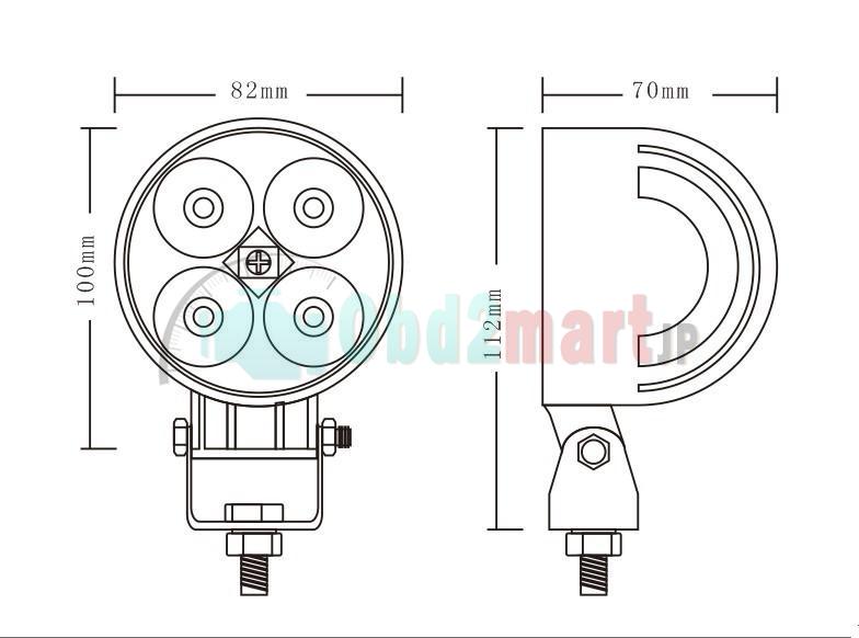 12W Flood LED Work Light OffRoad Jeep Boat Truck IP67 12V 24V