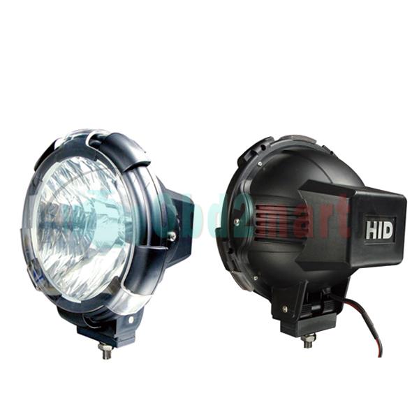 2pcs HID Xenon 7 inch 12v 24v 75w 6000K Driving Flood Spot lights Off Road Lights