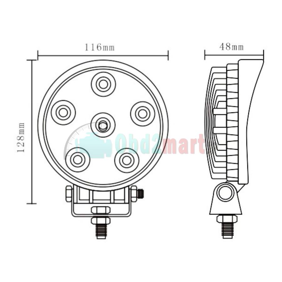 2 pcs 18W 12V 24V Full Beam LED Work Light OffRoad Jeep Boat Truck IP67