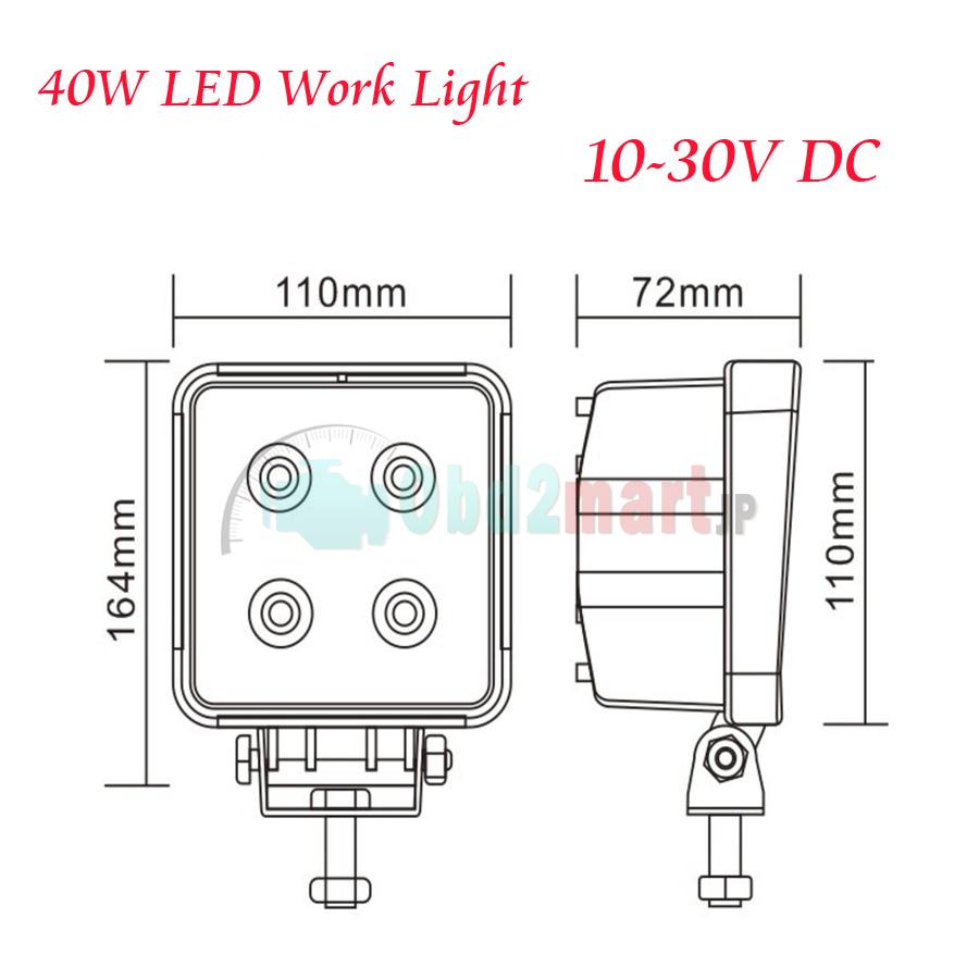 4pcs 40W LED Work Light Lamp Off Road Rhino Polaris Truck 4x4 4WD Jeep Boat Spot