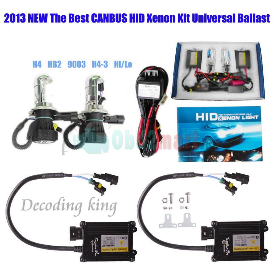 55W CANBUS Bi-Xenon HID SLIM Kit AC H4 HB2 9003 9004 HB1 9007 HB5 HB3 Hi/Lo