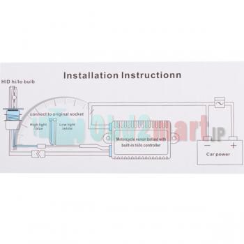 55W 12V Motorcycle Bike HID High/Low Beam Bi-xenon Kit+Slim Ballast  H1 H4 H6  6000K